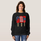 4th of July Popsicle Red White Blue American Flag  Sweatshirt (Vorne ganz)