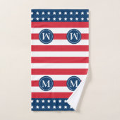 4th of July Red White Blue Custom Monogram Initial Badhandtuch Set (Handtuch)