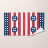 4th of July Red White Blue Custom Monogram Initial Badhandtuch Set (Handtuch)