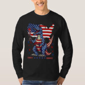 4th Of July Rex Dino Trex Dinosaur Amerisaurus Pat T-Shirt (Vorderseite)