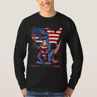 4th Of July Rex Dino Trex Dinosaur Amerisaurus Pat T-Shirt