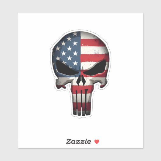 4th Of July Shirt For Women Men American Flag Skul Aufkleber (Blatt)