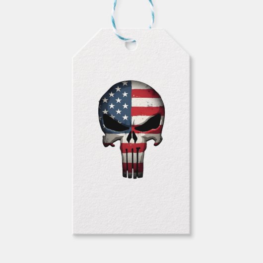 4th Of July Shirt For Women Men American Flag Skul Geschenkanhänger (Vorderseite)