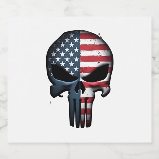 4th Of July Shirt For Women Men American Flag Skul Schaumweinetikett (Einzelnes Label)