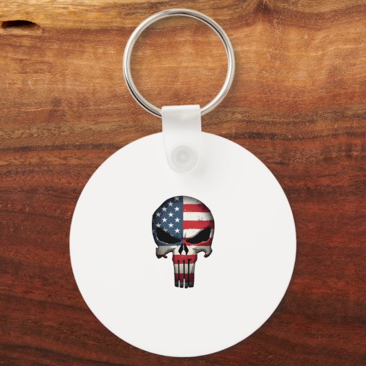4th Of July Shirt For Women Men American Flag Skul Schlüsselanhänger (Vorderseite)