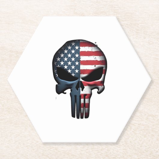 4th Of July Shirt For Women Men American Flag Skul Untersetzer (Vorderseite)