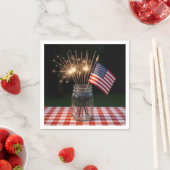 4th of July Sparklers With American Flag Serviette (Beispiel)