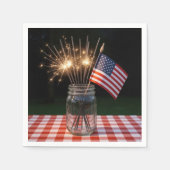 4th of July Sparklers With American Flag Serviette (Vorderseite)