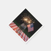 4th of July Sparklers With American Flag Serviette (Ecke)
