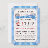 4th Of July Spectacular Ticket Invitation (Blue) Einladung (Vorderseite)