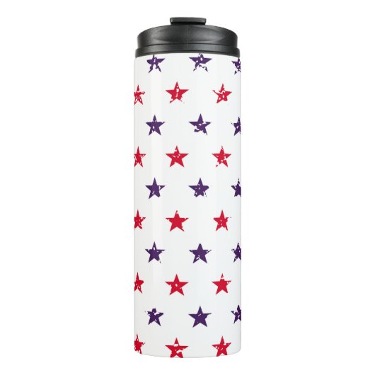 4th of July Stars Grunge Abstract Seamless Pattern Thermosbecher (Vorderseite)