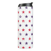 4th of July Stars Grunge Abstract Seamless Pattern Thermosbecher (Nach links gedreht)