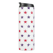 4th of July Stars Grunge Abstract Seamless Pattern Thermosbecher (Nach rechts gedreht)