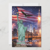 4th of July Statue of Liberty Rocket USA 250th Einladung (Vorderseite)