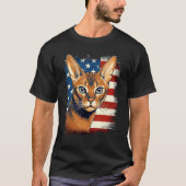 4th Of July US Flag Abyssinian Cat 1 T-Shirt (Vorderseite)