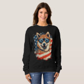 4th Of July US Flag Akita Dog 2 Sweatshirt (Vorne ganz)