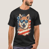 4th Of July US Flag Akita Dog 2 T-Shirt (Vorderseite)