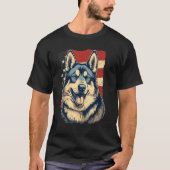 4th Of July US Flag Akita Dog T-Shirt (Vorderseite)