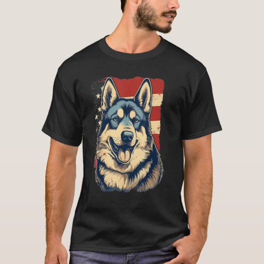 4th Of July US Flag Akita Dog T-Shirt (Vorderseite)
