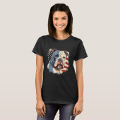 4th Of July US Flag American Bully Dog T-Shirt (Vorne ganz)