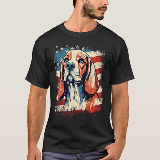 4th Of July US Flag Beagle Dog T-Shirt (Vorderseite)