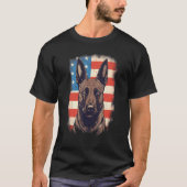 4th Of July US Flag Belgian Malinois Dog T-Shirt (Vorderseite)