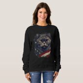 4th Of July US Flag British Shorthair Cat Sweatshirt (Vorne ganz)