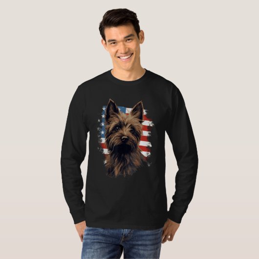 4th Of July US Flag Cairn Terrier Dog 1 T-Shirt (Vorne ganz)