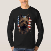 4th Of July US Flag Cairn Terrier Dog 1 T-Shirt (Vorderseite)