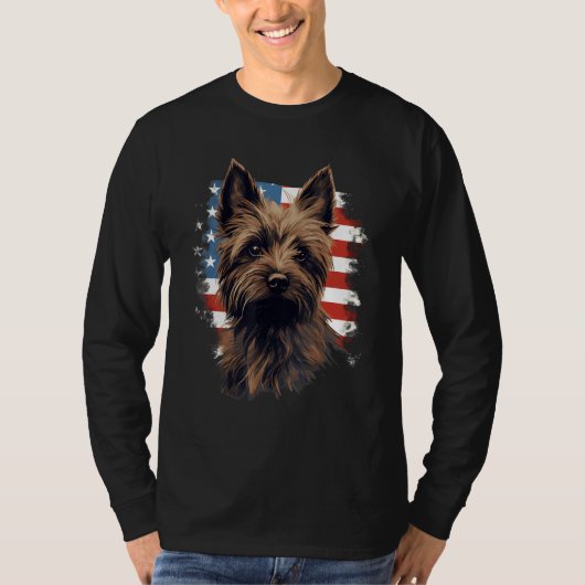 4th Of July US Flag Cairn Terrier Dog 1 T-Shirt (Vorderseite)