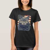 4th Of July US Flag Chartreux Cat T-Shirt (Vorderseite)