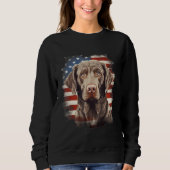 4th Of July US Flag Chesapeake Bay Retriever Dog 1 Sweatshirt (Vorderseite)