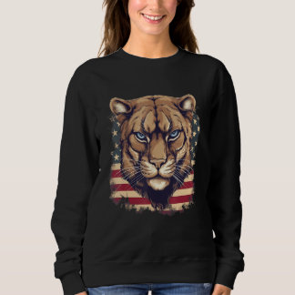 4th Of July US Flag Cougar Sweatshirt
