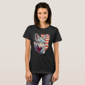 4th Of July US Flag Coyote T-Shirt (Vorne ganz)