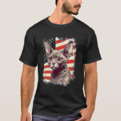 4th Of July US Flag Devon Rex Cat T-Shirt (Vorderseite)