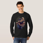 4th Of July US Flag Dinosaur 1 T-Shirt (Vorne ganz)