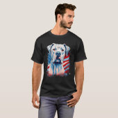 4th Of July US Flag Dogo Argentino Dog 1 T-Shirt (Vorne ganz)