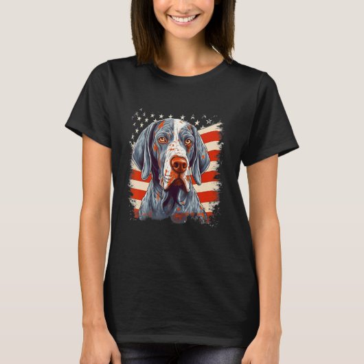 4th Of July US Flag English Pointer Dog T-Shirt (Vorderseite)