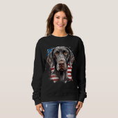 4th Of July US Flag German Shorthaired Pointer Dog Sweatshirt (Vorne ganz)