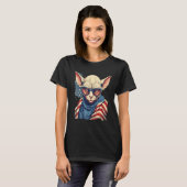 4th Of July US Flag Hairless Sphinx Cat 1 T-Shirt (Vorne ganz)