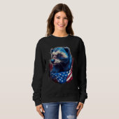 4th Of July US Flag Honey Badger Sweatshirt (Vorne ganz)