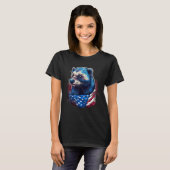4th Of July US Flag Honey Badger T-Shirt (Vorne ganz)