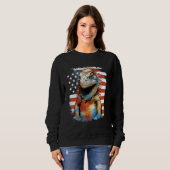 4th Of July US Flag Iguana Sweatshirt (Vorne ganz)