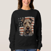 4th Of July US Flag Irish Terrier Dog Sweatshirt (Vorderseite)