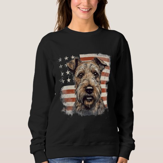 4th Of July US Flag Irish Terrier Dog Sweatshirt (Vorderseite)