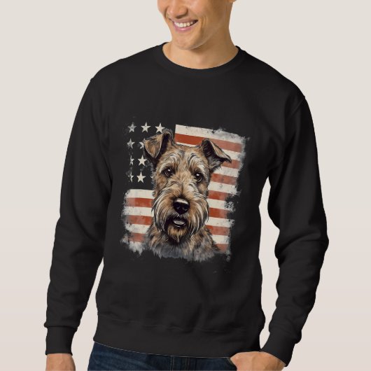 4th Of July US Flag Irish Terrier Dog Sweatshirt (Vorderseite)