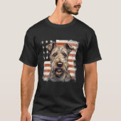 4th Of July US Flag Irish Terrier Dog T-Shirt (Vorderseite)