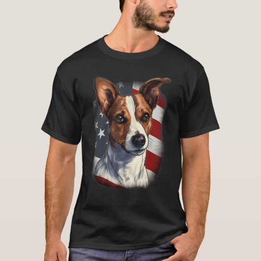 4th Of July US Flag Jack Russell Dog T-Shirt (Vorderseite)