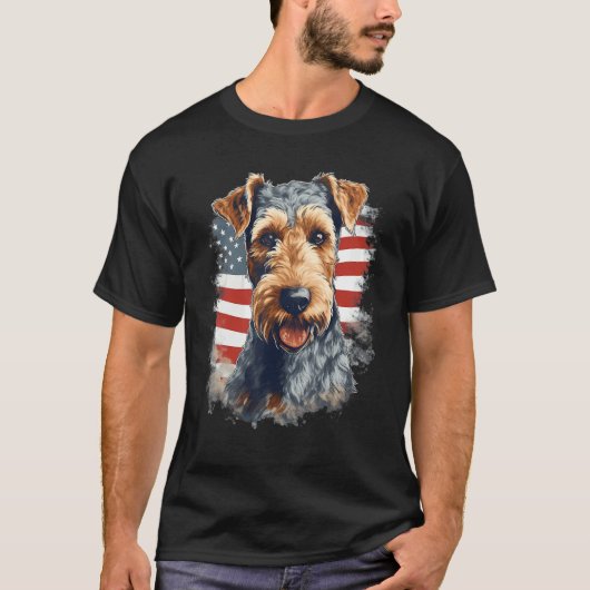 4th Of July US Flag Lakeland Terrier Dog 1 T-Shirt (Vorderseite)