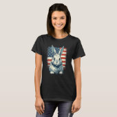 4th Of July US Flag Lionhead Rabbit T-Shirt (Vorne ganz)